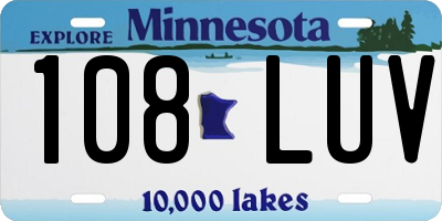 MN license plate 108LUV