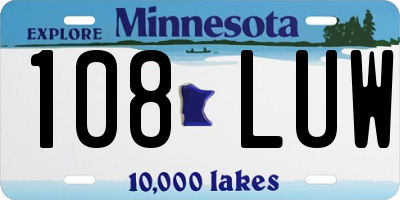 MN license plate 108LUW