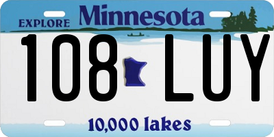 MN license plate 108LUY