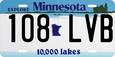 MN license plate 108LVB