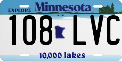 MN license plate 108LVC