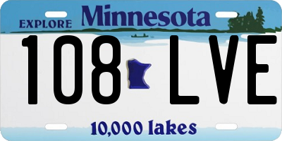 MN license plate 108LVE