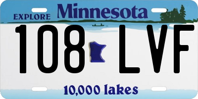 MN license plate 108LVF