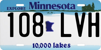 MN license plate 108LVH