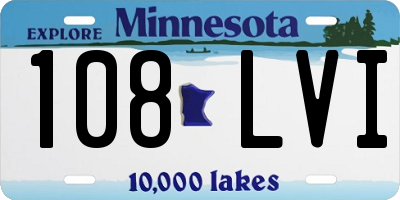 MN license plate 108LVI