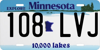 MN license plate 108LVJ