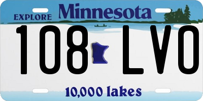 MN license plate 108LVO
