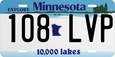 MN license plate 108LVP