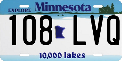 MN license plate 108LVQ