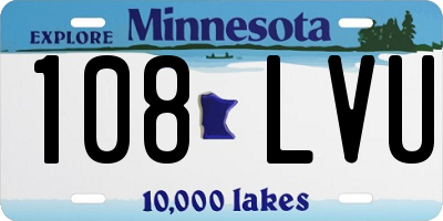 MN license plate 108LVU