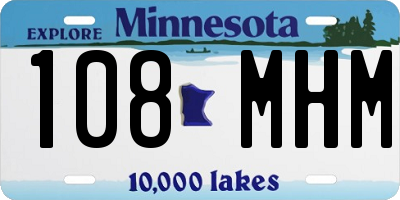 MN license plate 108MHM