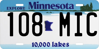MN license plate 108MIC