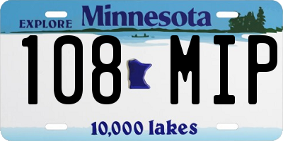 MN license plate 108MIP