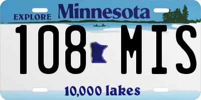MN license plate 108MIS