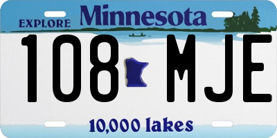MN license plate 108MJE