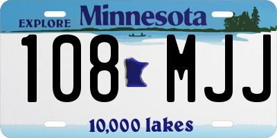 MN license plate 108MJJ