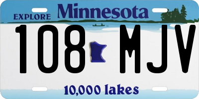 MN license plate 108MJV