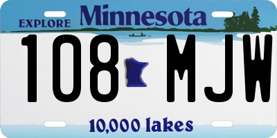 MN license plate 108MJW