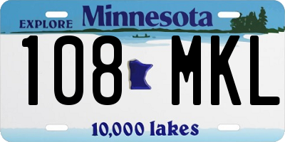MN license plate 108MKL