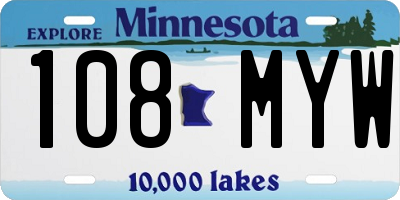 MN license plate 108MYW