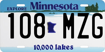 MN license plate 108MZG