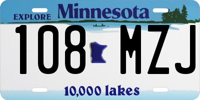 MN license plate 108MZJ