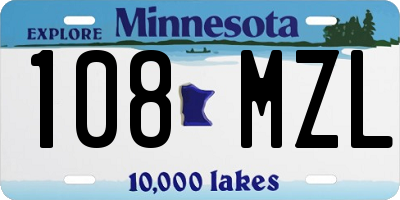 MN license plate 108MZL