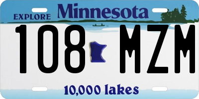 MN license plate 108MZM