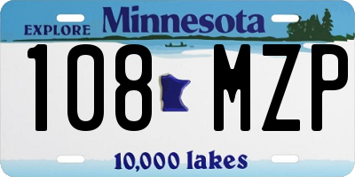 MN license plate 108MZP