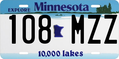 MN license plate 108MZZ