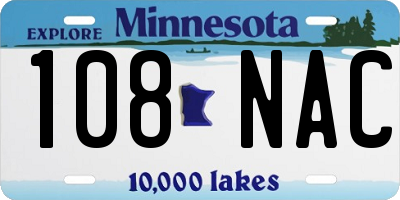 MN license plate 108NAC