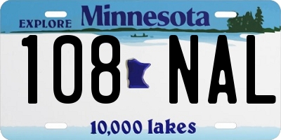 MN license plate 108NAL