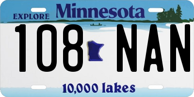 MN license plate 108NAN