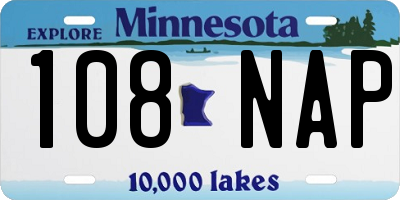 MN license plate 108NAP