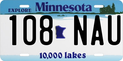 MN license plate 108NAU