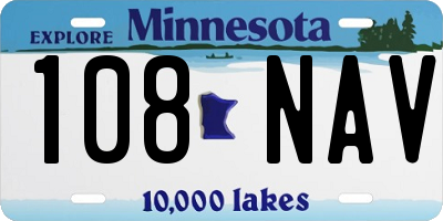 MN license plate 108NAV