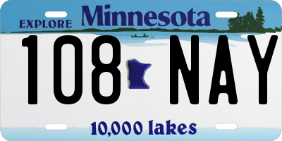 MN license plate 108NAY