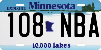 MN license plate 108NBA