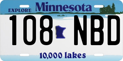MN license plate 108NBD