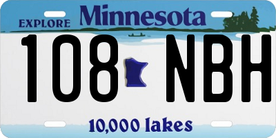 MN license plate 108NBH