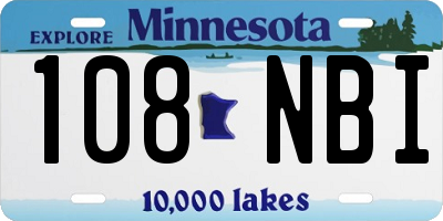 MN license plate 108NBI