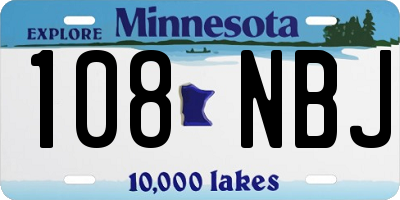 MN license plate 108NBJ