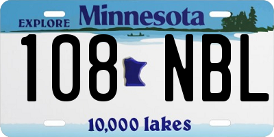 MN license plate 108NBL