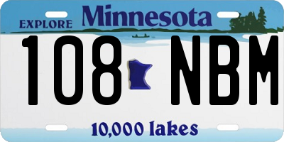 MN license plate 108NBM