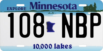 MN license plate 108NBP
