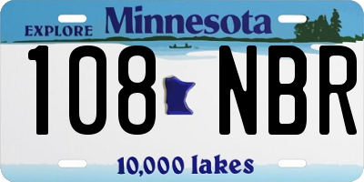 MN license plate 108NBR