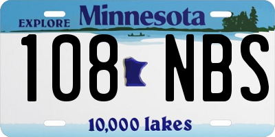 MN license plate 108NBS