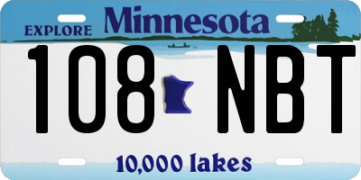 MN license plate 108NBT