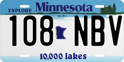 MN license plate 108NBV