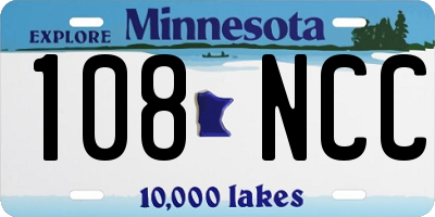 MN license plate 108NCC